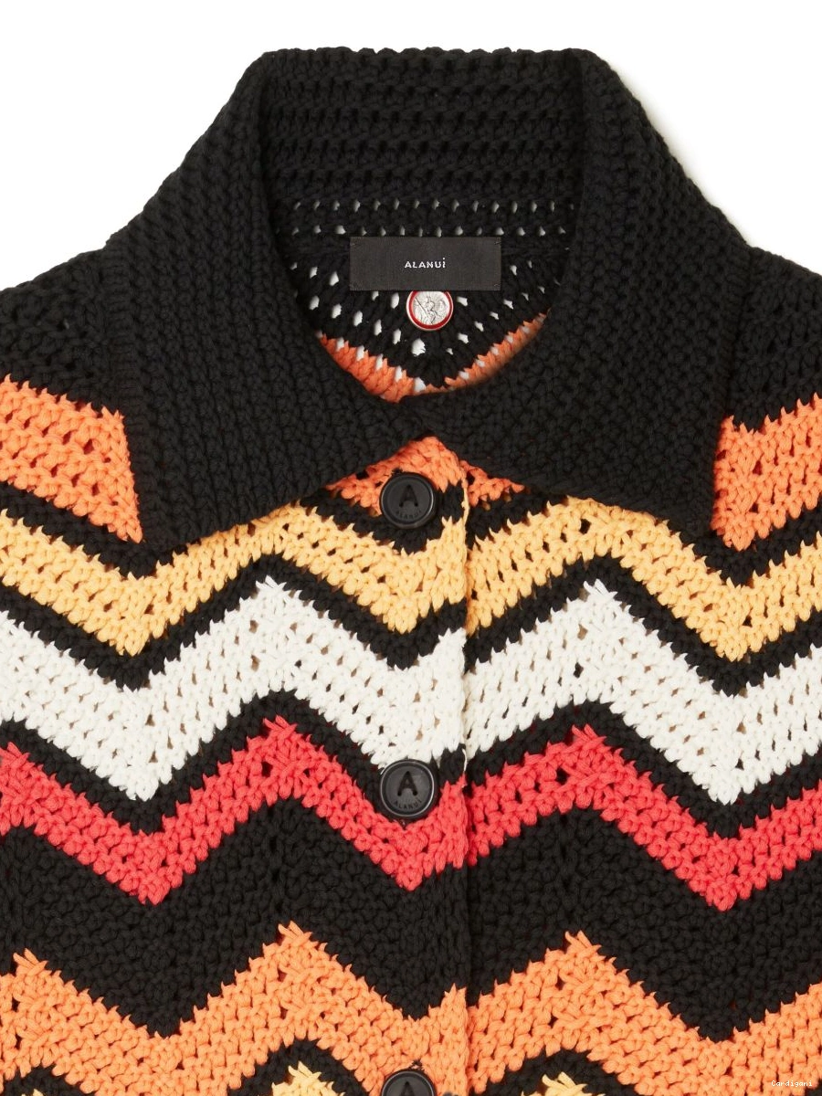 Affordable chevron Kaleidoscopic Alanui knitted Women jacket 0712